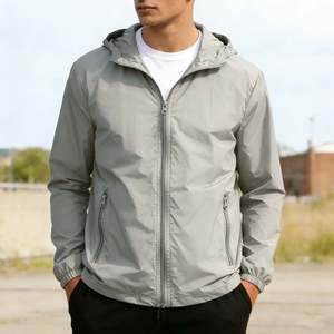 <b>Drop</b> Tail Men Windproof Jacket Long <b>Back</b> Curved Hem Sport Coat Performance Athletic Active Outerwear Collection - Product Image 2