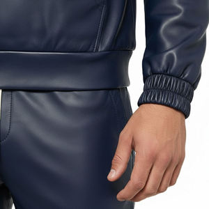 Survêtement en cuir imprimé de luxe pour homme, décontracté, réversible, séchage rapide, respirant, pantalon assorti, commandes en gros directes usine OEM, échantillon - Product Image 6