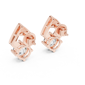 White Gold Round Lab Grown Diamond <b>Stud</b> <b>Earrings</b> D Color IGI Certified Vintage Women's Wedding Jewelry Rhodium Plated - Product Image 5