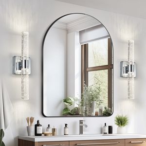 Applique da Parete Contemporanea a 2 Luci con Cristalli a Bolle, Finitura Cromata, 17 Pollici, per Bagno, Camera da Letto o Corridoio - Stile Moderno - Product Image 2