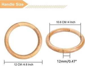 Poignées de sac en bois rondes, cadre en bois pour sac, faites à la main, colorées, fabriquées en Inde - Product Image 6