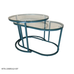 Lumetal Modern Movable Powder Coated Metal Glass Coffee <b>Table</b> for Home Living Room Furniture - Product Image 3