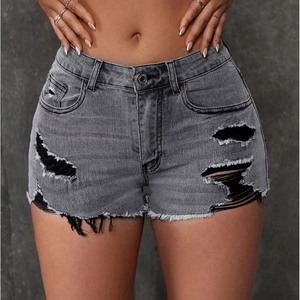 Shorts en jean pour femmes à prix abordable, taille haute, décontractés, pour l'été, vente directe d'usine, fournisseur OEM, meilleur prix à saisir - Product Image 1