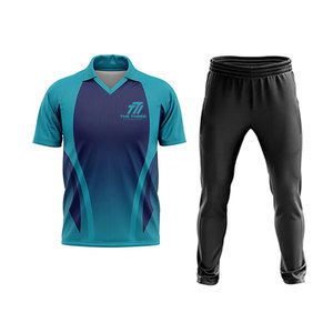 Diseña tu propio uniforme de críquet para hombre con logotipo, estilo profesional moderno, jersey y pantalones cómodos para partidos intensos de críquet. - Product Image 1