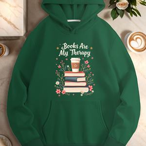 Sudaderas con Capucha para Mujer, Casuales, con Estampado por Transferencia Térmica, Tejidas, 100% Poliéster, con Diseño de Libros Terapéuticos - Product Image 3