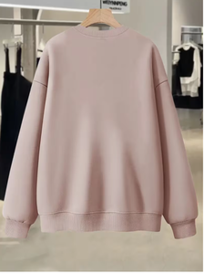 Sweat-shirt d'hiver doux et ample à col rond pour femme, avec imprimé de personnage de dessin animé et chapeau de cowboy à sequins, à épaules tombantes et manches longues, en tricot - Product Image 2
