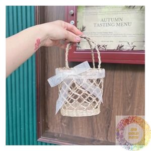 Mini sac en jonc de mer 18x12cm, sac à main compact tressé, petite pochette en paille, accessoire décontracté d'été pour usage quotidien, voyage et shopping - Product Image 2