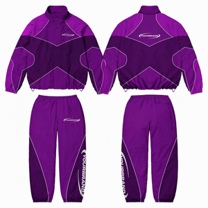 Conjunto de chándal personalizado de fabricante: Chaqueta cortavientos con cremallera, pantalones jogger, pantalones cargo cortavientos de nailon y pantalones de chándal. - Product Image 6