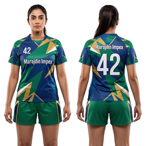 Ensemble de maillots et shorts de rugby personnalisés avec logo, sublimation, vêtements de sport d'équipe, vente en gros, kits de rugby bordeaux et marine, fabricant OEM - Product Image 3