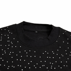 T-shirts surdimensionnés pour hommes avec strass, style streetwear, coupe ample, t-shirt d'été respirant en coton pour hommes - Product Image 3