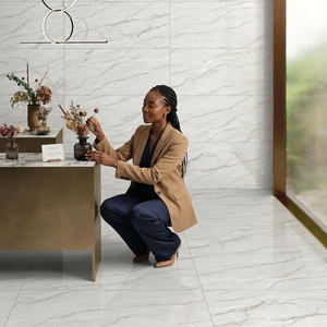 Azulejos de Porcelana Mate Platinum Bianco de 20 mm, Formato 2x4 pies, Aspecto Mármol, para Paredes Residenciales, Pisos y Proyectos Exteriores - Product Image 5