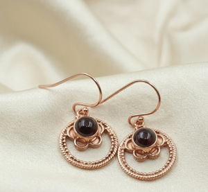 Natural Garnet <b>Dangle</b> <b>Earrings</b> 925 Sterling Silver Rose <b>Gold</b> Yellow <b>Gold</b> Plated Vintage Boho Handmade Gemstone Jewelry for Women - Product Image 5