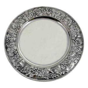 Custom Border Designing Metal Charger <b>Plate</b> Pewter Antique Finish Dining Table <b>Decor</b> 13" Vintage Style Dish Serving <b>Plates</b> - Product Image 6