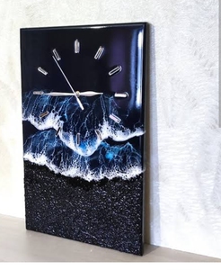 Reloj de Pared de Resina con Diseño Náutico Personalizado, Hecho a Mano y Pintado a Mano, Estilo Art Deco, con Movimiento Mecánico - Product Image 4