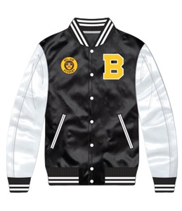 Vestes bomber en satin pour hommes, de haute qualité, respirantes, antibactériennes, à capuche, épaisses, doublure en laine, polyester/coton, hiver, OEM - Product Image 1