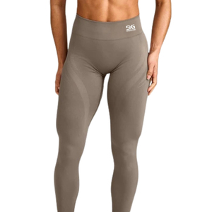 <b>Women</b> Seamless Athletic <b>Leggings</b> High Stretch Comfortable Workout Tights for Gym Yoga Running Training Fitness with Gray Logo - Product Image 1