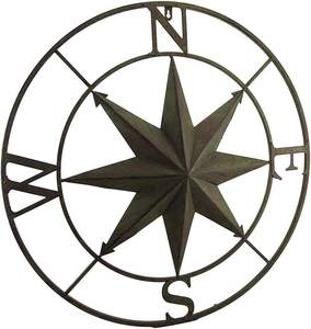 Rose de la Vague en Métal Vieilli, Décoration Murale Nautique pour Intérieur et Extérieur, Finition Noire, Art Mural Coastal Suspendu - Product Image 3