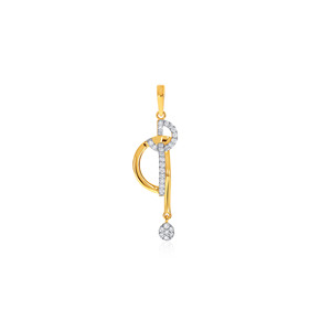 Pendentif en or jaune avec diamant rond taille brillant cultivé en laboratoire, style minimaliste pour femme, idéal pour le quotidien - Product Image 1