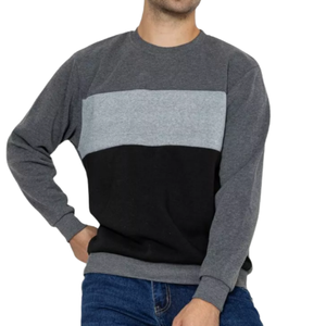 Sudadera Personalizada para Hombre con Paneles en el Pecho en Azul Marino y Gris, Estilo Casual para Otoño, Sudaderas al por Mayor OEM para Hombre - Product Image 4