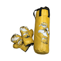 Kit de boxe pour enfants, sac de frappe, gants en similicuir, impression sérigraphique, unisexe, antidérapant, léger, crochet, arts martiaux, boxe