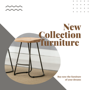 Solid Wooden Seat and Metal High Legs bar <b>Stool</b> bar Furniture Industrial Designs Wholesale Price High Quality Furniture - Product Image 2