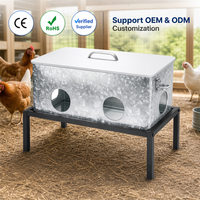 Mangeoires automatiques pour poulets JH-Mech, autoportantes avec bouchon, 25 lb, 4 ports, toutes saisons, en acier galvanisé de grande taille