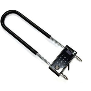 Vente flash - Serrure électronique intelligente à empreintes digitales et mot de passe en alliage de zinc antivol pour porte en verre de bureau ou de maison, forme en U - Product Image 2