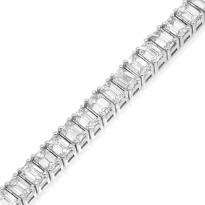 Brilliant Emerald Cut Moissanite Diamond Bracelet For Women Crafted From <b>Solid</b> 14k <b>Gold</b> Luxury & Elegant Jewelry For Women - Product Image 4