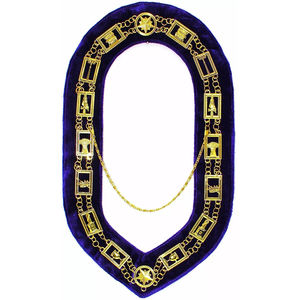 OES Custom Made High Quality Velvet <b>Fabric</b> Chain Collar <b>Purple</b> Backing Masonic Officer Jewel Order Star Collar - Product Image 1