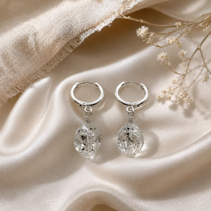 Handmade Herkimer <b>Diamond</b> Hoop <b>Earrings</b> | Natural Quartz Crystal Jewelry - Product Image 1