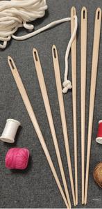 Nuevas agujas de tejer de madera, agujas de ganchillo de madera pulida hechas a mano para coser tela de lana, uso doméstico. - Product Image 2
