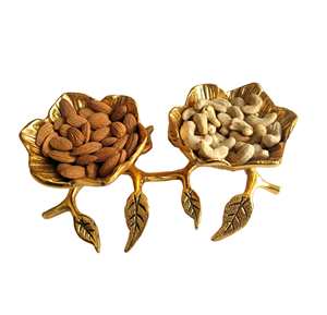 Attractive Design Eco-Friendly Polished Metal Dry Fruit Server Customized Size Decorative <b>Snack</b> <b>Tray</b> for Home Table Display - Product Image 2