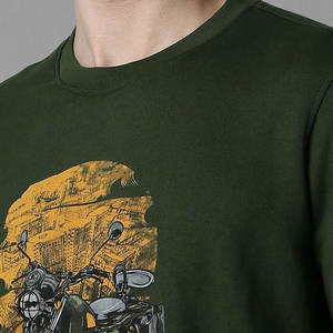 Sweat-shirt moto homme tendance vert foncé en coton avec motif vintage – Qualité supérieure, vente en gros, mode 2026 - Product Image 3