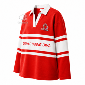 Delta |   Sigma |   Camiseta de rugby de piqué para mujer Theta Sorority, que absorbe la humedad, con bloques de color y letras griegas bordadas, top deportivo. - Product Image 2