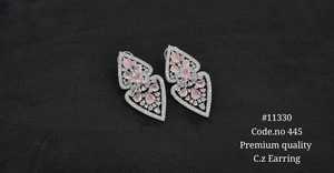 11330Red garnet dangle <b>earrings</b> Cubic zirconia Rhodium plated <b>earrings</b> Butterfly dangle <b>Earrings</b> for Party Wedding Wear - Product Image 4
