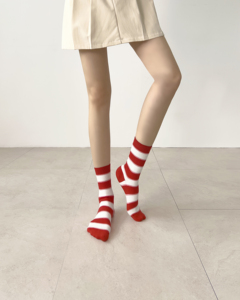 Chaussettes rayées pour femmes, mode coréenne, coton peigné de qualité supérieure, séchage rapide, haute élasticité, automne - Product Image 5