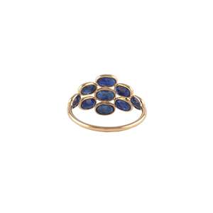 Bague de mariage en or plaqué 18 carats avec grappe de saphirs pour femme - Product Image 4