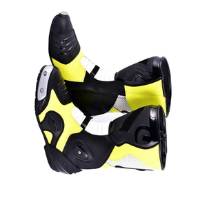 Bottes en cuir de moto pour hommes de qualité supérieure, couleur unique ODM, chaussures de moto antidérapantes, vente en gros, édition 2026 - Product Image 3