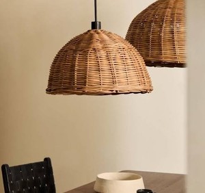Abat-jour en rotin naturel style bohème, lampe suspendue en osier tressé, abat-jour fait main, lampe suspendue en osier tressé - Product Image 6