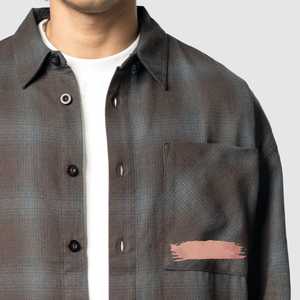 Men's Plaid <b>Flannel</b> Turn-down Collar Oversized Button-Up Cotton Spandex Blend Shirt <b>Jacket</b> Chest Pocket Custom OEM ODM Wholesale - Product Image 4
