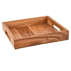 Bandeja de servir de madera de acacia de alta calidad para el desayuno en la cama, organizador de encimera de cocina y presentación elegante de alimentos. - Product Image 4