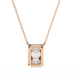 Minimalist 14K Solid Gold IGI Certified 1 CT Emerald Cut Prong Set Lab Diamond Solitaire Pendant <b>Necklace</b> for Women Party Gift - Product Image 5