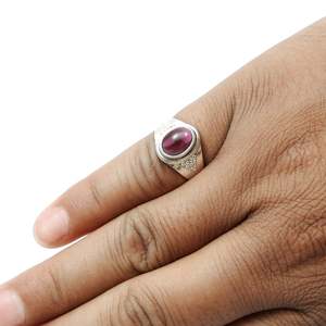Wholesale 925 Sterling Silver Handmade Bohemian <b>Ring</b> With High Quality Bezel Set Oval Cut <b>Garnet</b> Gemstone GRA Certified Jewelry - Product Image 3