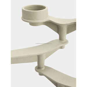 Modern Style Sand Textured Cast Iron 4 Arm <b>Candelabra</b> Contemporary Geometric Design For Home Decor Weddings And Events - Product Image 3