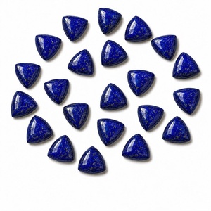 Cabujón de lapislázuli natural con base plana en forma de trillón, piedra preciosa suelta para la fabricación de joyas. - Product Image 1