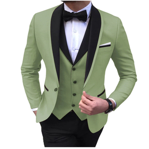 Trajes Azules con Abertura Lateral para Hombre, Trajes de 3 Piezas Negros Casuales para Boda, Trajes de Padrino de Boda, Blazer, Chaleco y Pantalón para Hombre - Product Image 5