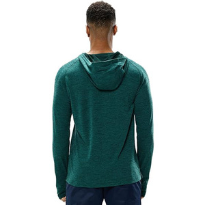 Men's Sunscreen Fleece Hoodies Long Sleeves <b>Thumb</b> Holes Quick Drying Lightweight Color Blocking Pattern Pocket Design for - Product Image 2