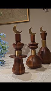 Decoración Islámica de Lujo para el Hogar, Decoración de Luna Creciente de Madera, Decoración de Luna y Estrella de Madera, Letrero de Madera Eid Mubarak, Letrero de Madera Premium para Eid - Product Image 2