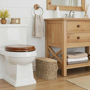 Cesta decorativa de mimbre tejido para almacenar papel higiénico con asas, estilo rústico, para la organización del baño y la habitación infantil. - Product Image 2