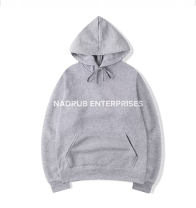 Sudadera con Capucha Gris, Sudadera con Cordón Ajustable, Bolsillo Tipo Canguro, Estampado de Letras, Manga Larga - Product Image 1
